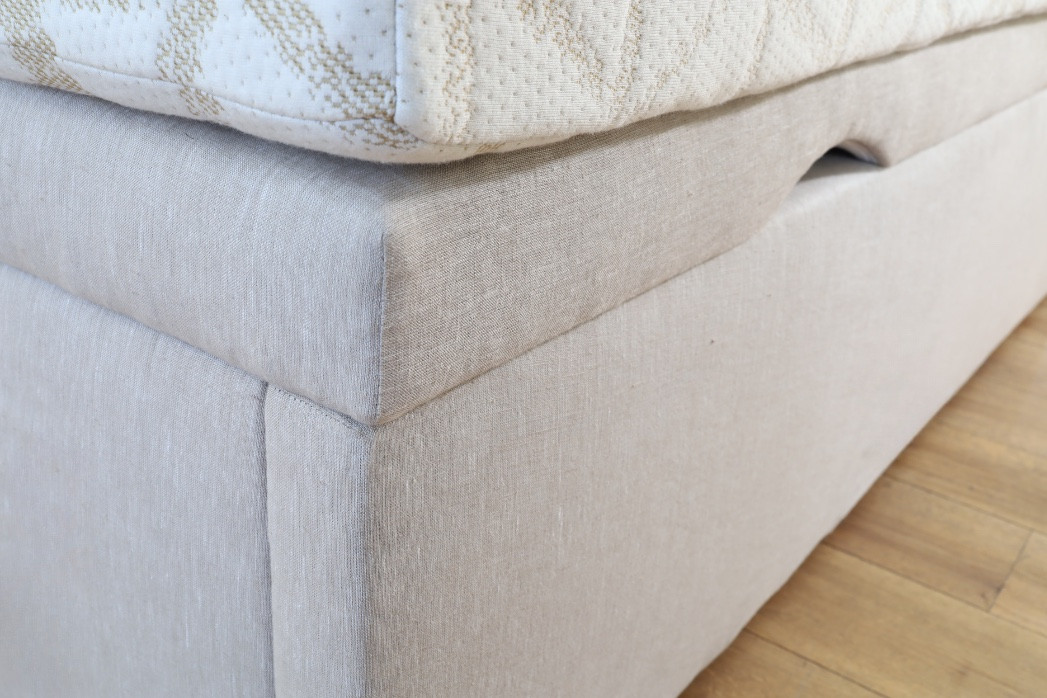 Lit Coffre Naturel idéal pour matelas lourds en latex naturel